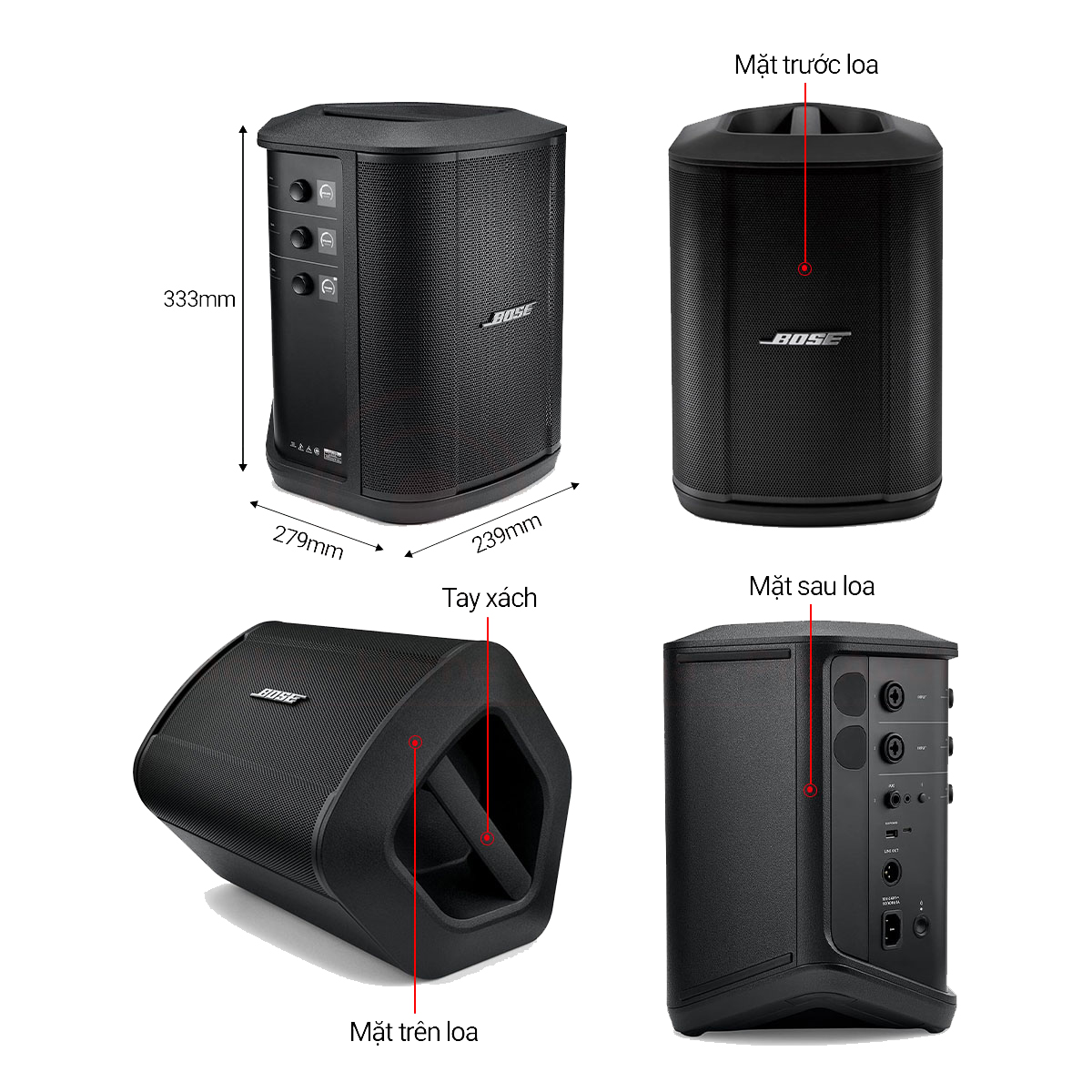 thông số kỹ thuật loa bose s1 pro plus