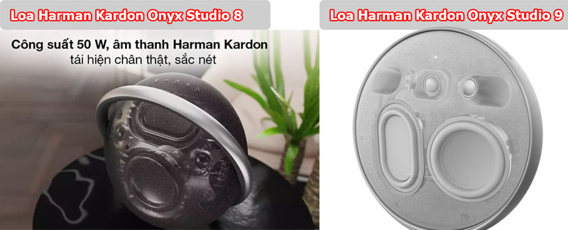 so sánh âm thanh  Loa Harman Kardon Onyx Studio 9 và loa onyx 8